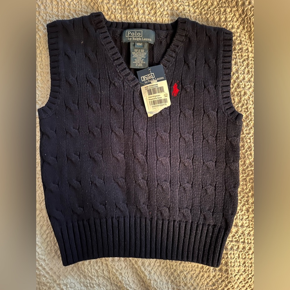 NWT Polo Ralph Lauren Sweater Vest 18m